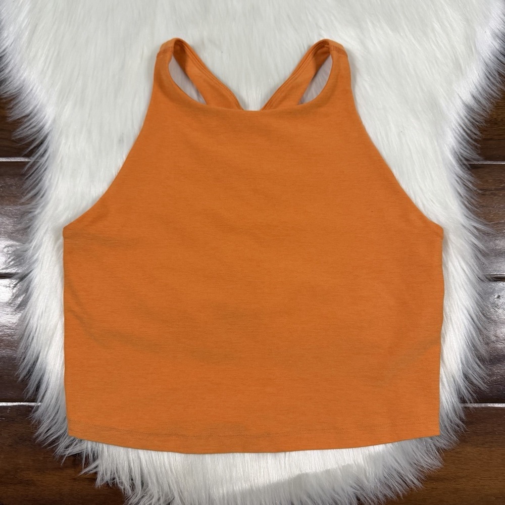 Beyond Yoga Women's Size Large Orange Spacedye Refocus Cropped Tank Top